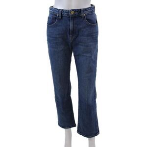 Nelle Atelier Womens Zipper Fly High Rise Kate Straight Leg Jeans Blue Size 26